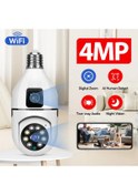 Resim 4mp Ampul Kablosuz Wifi Kamera Çift Lens Ip 2 Yönlü Ses 