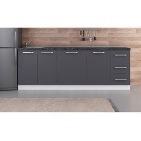 Resim Minar 230 Cm Mutfak Dolabı Beyaz Antrasit 230-A1-Alt Modül Beyaz 