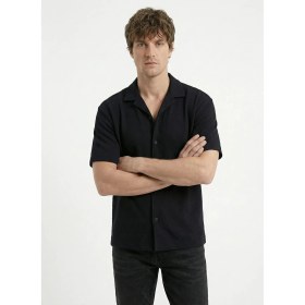 Resim gmg firenze Gmg Fırenze Siyah Erkek Regular Fit Geometrik Desenli Gömlek GU26MSS02204 
