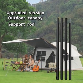 Resim Açık Hava Tente Destek Direği, Kamp Çadırı Taşınabilir Aksesuar - Siyah Bölümlenmiş Sabitleme Çubuğu, 4 Parça 2m Uzunluk Bahçe ve Doğa Kullanımı İçin, Açılır Tente Çerçevesi,Çadır Direği Aksesuarı,Bölmeli Tente Direği,Taşınabilir Çadır Şeridi,Faydalı Kamp Ekipmanları,Segmentli Sabitleme Çubuğu,Teleskopik Direk Mekanizması,Ağır Hizmet Tipi Çadır Aksesuarı,Kampçılar ve H 