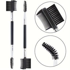 Resim 3'ü 1 Arada Kaş & Kirpik Şekillendirme Aracı - Kirpikleri Belirginleştirmek, Topakları Temizlemek & Kaşları Bakım Yapmak İçin Çift Taraflı Fırça, Parfümsüz Polyester Kıllar 