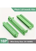 Resim Xuweiwei 16 Pozisyon 3.81mm Vidalı Hızlı Bağlantı Panel Montaj Terminal Bloğu Nylon Yalıtımlı 