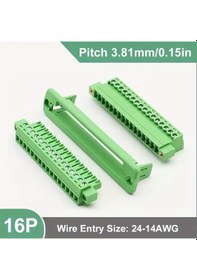 Resim Xuweiwei 16 Pozisyon 3.81mm Vidalı Hızlı Bağlantı Panel Montaj Terminal Bloğu Nylon Yalıtımlı 