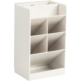 Resim Ganzhoushop Kalemlik Çok Amaçlı Büyük Kapasiteli Modern Basit Eğimli Tasarım 5 Bölmeli Kalemlik Forbeige 