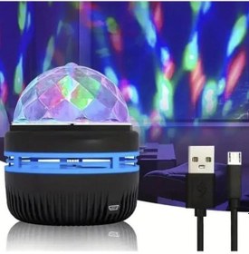 Resim Ledx Yqx-6888 Mini Usb'li 3 Watt Şarjlı Sihirli Rgb Led Disko Topu Mavi 