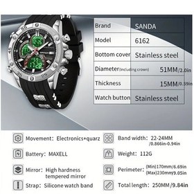 Resim Oldfriend Sanda Erkek Su Geçirmez Spor Saati Turuncu Çift Ekran Aydınlatmalı Taktil Hediye Diğer 