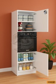 Resim Mobilyanı Tasarla Tamamı Mdf Jumbo Ekstra Derinlikli 2 Kapaklı 4 Raflı Fırın Dolabı Çok Amaçlı Mutfak Dolabı 