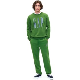 Resim GAP Logo Fleece Erkek Yeşil Günlük Stil Eşofman Üstü 645634013 