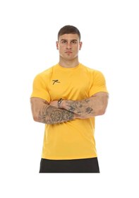 Resim Bisiklet Yaka Erkek T-shirt Sarı 
