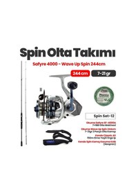 Resim Okuma Safyre Sf-4000a Olta Makinesi - Wave Up Spin 244cm 7-21gr Olta Kamışı Spin Set-12 
