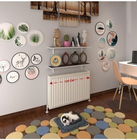 Resim Kenzlife Petek Üstü Raf Dresuar Golden Boy Gri 120 24 İkili Kitaplık Duvar Rafı 120 Cm Uzunluk Gri 