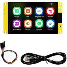 Resim Genel Markalar ESP32-48S035 3.5 inch Kapasitif Dokunmatik Tft Lcd Modül 320x480 Pixel Rgb Led Ldr Usb Uart IO Sens 