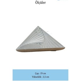Resim Dekoratif Kase Takı Kutusu Yüzük Kolye Kutusu Mum Tabağı Takı Organizer Üçgen - Gümüş 