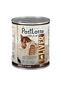 Resim Pati Latte Ciğer Etli Konserve Yetişkin Kedi Maması 24 x 415 G 