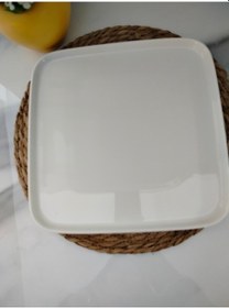 Resim Md Natura Kare Servis Tabağı Beyaz 