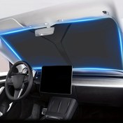Resim Tesla Model 3/Y, Poliamid Malzeme, Rulo Kapanış, UV Koruma, Anti-Parlama, Arka Cam ile Uyumlu 