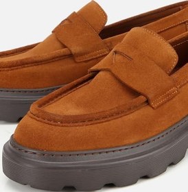 Resim HOTİÇ Erkek Süet Deri Taba Kalın Tabanlı Günlük Loafer 