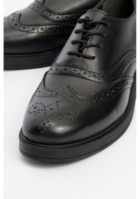 Resim Luvishoes Avra Siyah Cilt Hakiki Deri Kadın Oxford Ayakkabı Siyah 