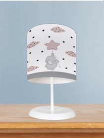 Resim Mekta Home Bebek Ve Çocuk Odası Fil Ve Seksek Desenli Abajur 