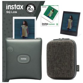 Resim Fujifilm Instax Sq Link Yazıcı + 10'lu Square Film + Kılıf + Pleksi ÇerçeveYeşil 