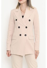 Resim Düğmeli Blazer Ceket Açıkvizon - 354.1247. Çok Renkli 