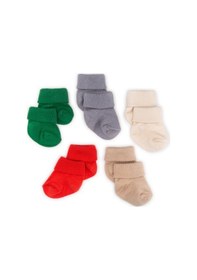 Resim Novibaby 5'li Bambu Yenidoğan Bebek Çorabı I Winter I 0-6 ay Çok Renkli 