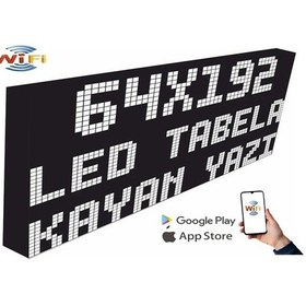 Resim Led Tabela 64x192cm Tek Taraflı Beyaz Kayan Yazı-wifi 