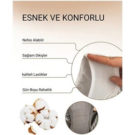 Resim Alya Underwear Kadın Pamuklu Hipster - Slip Külot 5 Farklı Renk 1 Pakette Beyaz-siyah-ten P01 