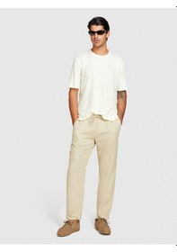 Resim Sisley Keten Karışımlı Normal Kesim Bisiklet Yaka T-shirt Erkek 2v3 T-shirt - 324p3ıycs103t 2v3 