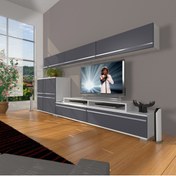 Resim Decoraktiv Ekoflex 8 Mdf Tv Ünitesi Tv Sehpası - Beyaz - Antrasit 