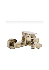 Resim İsaoğlu Yapı Banyo Bataryası Mat Altın Banyo Musluğu Kare Modern Tasarım Fırçalanmış Gold Gold 