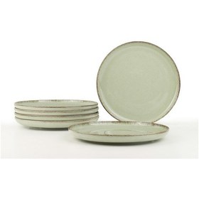 Resim Kütahya Porselen Moderna 6 Parça 21 Cm Düz Tabak Yeşil 