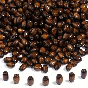 Resim 500 Adet Varil Şekilli Ahşap Boncuk DIY Bileklik Kolye Yapımı İçin 