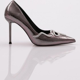 Resim Dgn 5161 Kadin Topuklu Ayakkabi 5161-1748-R1386 Platin 