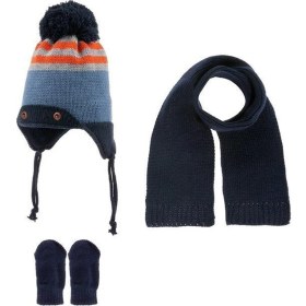 Resim Miniko Kids Kitti K22150-09 Erkek Bebek Triko 0-18 Ay Atkı Bere Eldiven Seti 