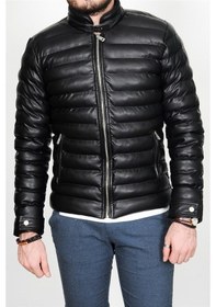 Resim Hakim Yaka Şişme Erkek Deri Mont Ceket Vl.16 Çok Renkli 