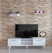 Resim Mobilya Sepeti (ms 70) Mdf Tv Ünitesi Dolabı , Sehpası ,raflı ,beyaz. 