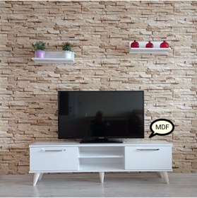 Resim Mobilya Sepeti (ms 70) Mdf Tv Ünitesi Dolabı , Sehpası ,raflı ,beyaz. 
