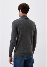 Resim Erkek Yarım Balıkçı Boğazlı Triko Koyu Grimelanj Slim Fit Pamuklu Sık Örme Kazak Ncs Jeans 3005-koyu Gri Koyu Gri 