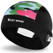 Resim Qingmipy Kışlak Buz İpi Bisiklet Kaski İçi Şapka - Soluk, Ter Emici, Güneş Koruyucu, Gözlük Delikleri, Multifonksiyonel Spor Aksesuarı Kamuflaj Siyah 