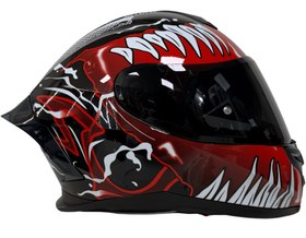 Resim Rivox R1 Graphic Red Black Venom - Full Face Motosiklet Kaskı 