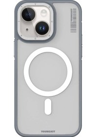 Resim İphone 14 Uyumlu Kılıf Magsafe Şarj Özellikli Youngkit Rock Sand Serisi Kapak 