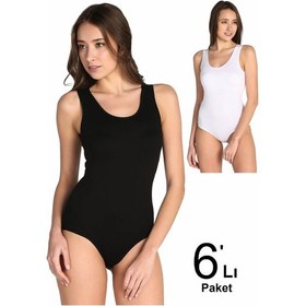 Resim Tutku Kadın Karışık Renk 6'lı Paket Likralı Kancalı Çıtçıtlı Body Elf568t0149ccm6 001 