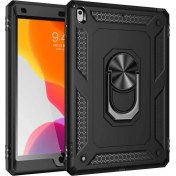 Resim Case 4U Apple iPad 10.2 (8. Nesil) Kılıf Çift Katmanlı Yüzüklü Manyetik Vega Kapak Siyah 