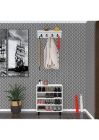 Resim Kenzlife Portmanto Ayakkabılık Ve Askılık Kalçın4 Byzbyz 68 060 32 Oniki Çift Ayakkabı Kapasitesi Ahşap 