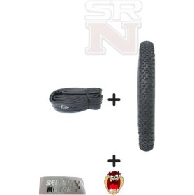 Resim Bisiklet 16 İç Dış Lastik Seti Dış 16x1,95 - İç 16x1.75-2.125 Hedye Tzmanya Sticker 
