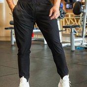 Resim Erkekler için Spor Jogger Pantolon - Nefes Alabilen Polyester, Esnek Bel Bantlı ve İp Detaylı, Siyah, Jimnastik, Koşu ve Günlük Kullanım İçin Uygun 