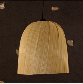 Resim Meltem Büyük Boy Bambu Sarkıt Lamba 43x42 Cm Bej 