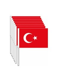Resim 5 Adet Sopalı Kağıt Büyük Türk Bayrağı 38x29cm 1 