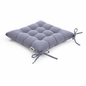 Resim Haegs Sandalye Minderi, Punterez Puntolu Silikon Elyaf Dolgulu, Bağcıklı Mutfak Yemek Sandalyeleri için Oturma Minderi Ofis Sandalyesi Minderi, Yumuşak Konforlu Puf Minder 42x42x6 cm - Gri 